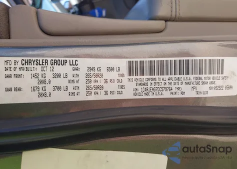 2013 Jeep Grand Cherokee Laredo z USA, uszkodzony, nr VIN 1C4RJEAG7DC579784